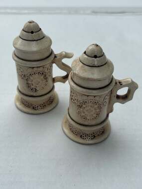 Vintage 1959 Marine Ceramic Beer Stein Salt and Pepper Shakers
